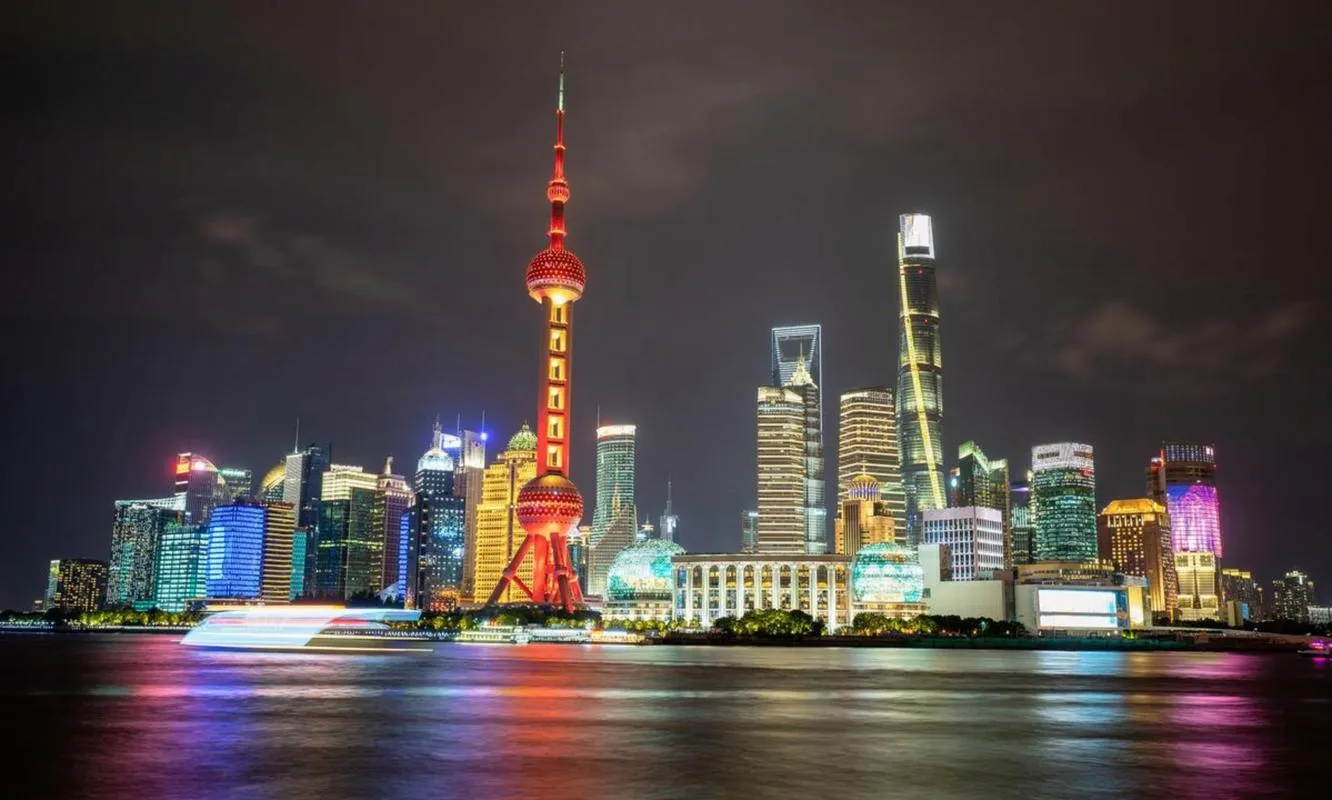 The Bund and Pudong skyline across the Huangpu River