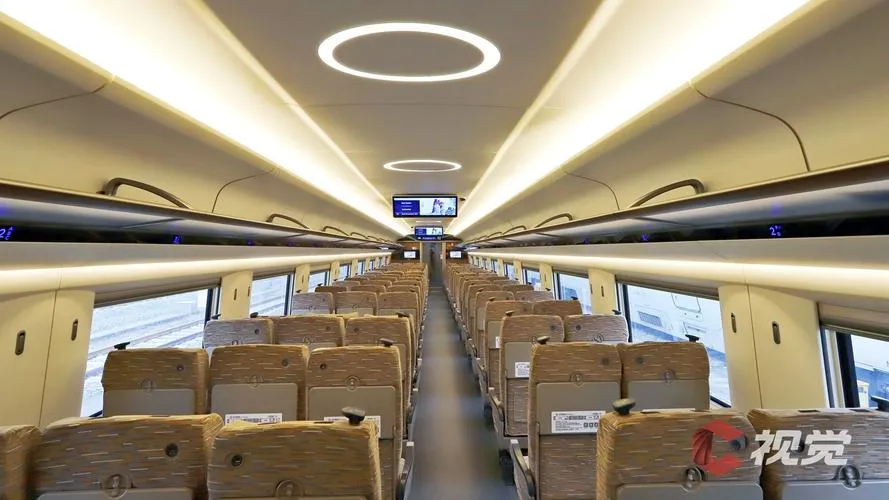 Second-class seats on a high-speed train