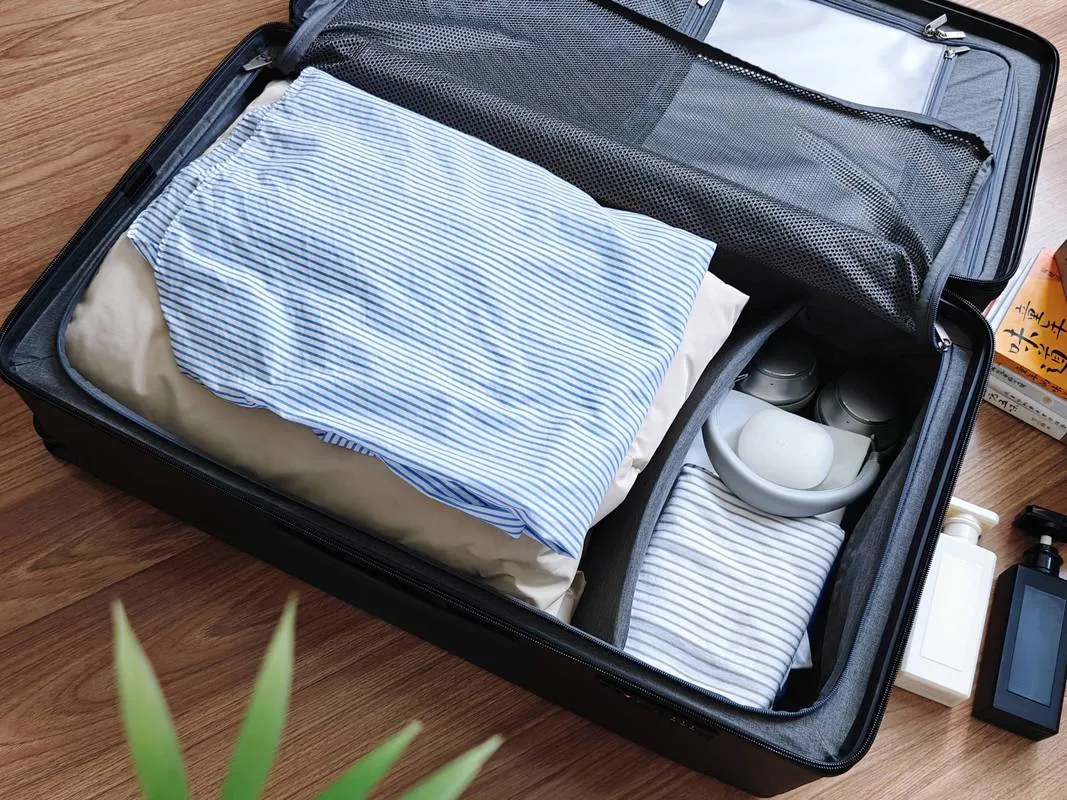 A neatly packed suitcase
