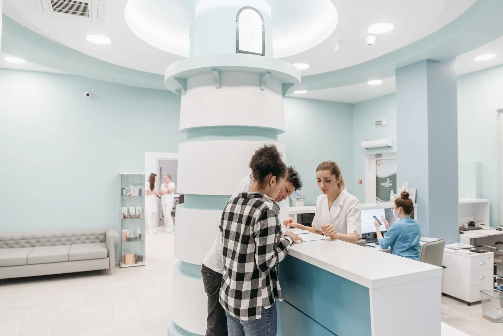 Hospital reception desk