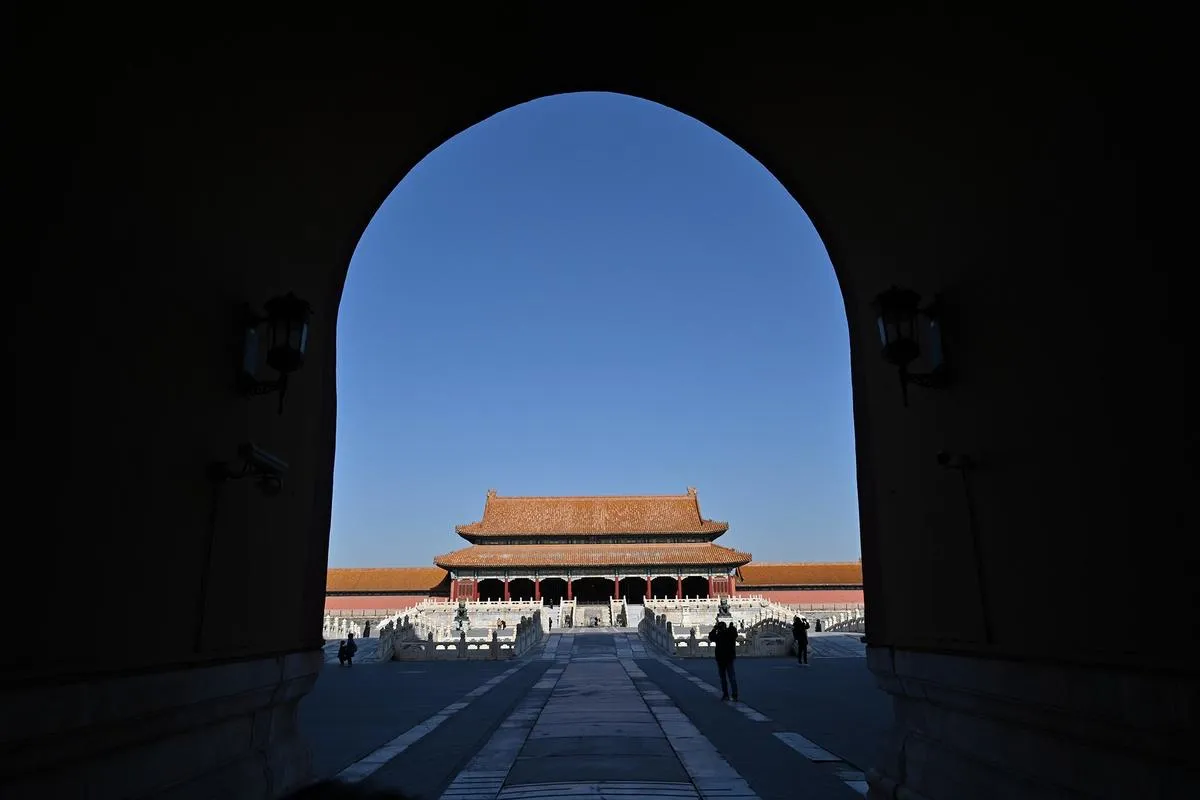 The Forbidden City red walls and gilded roofs
