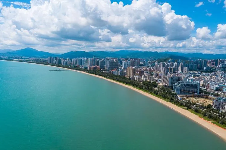 Aerial view of Sanya Bay and the Coconut Dream Corridor