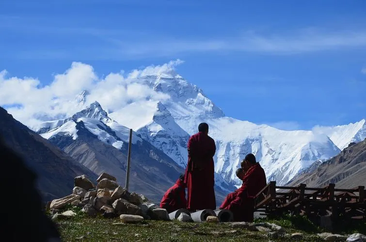 The north face of Everest from the Tibetan side