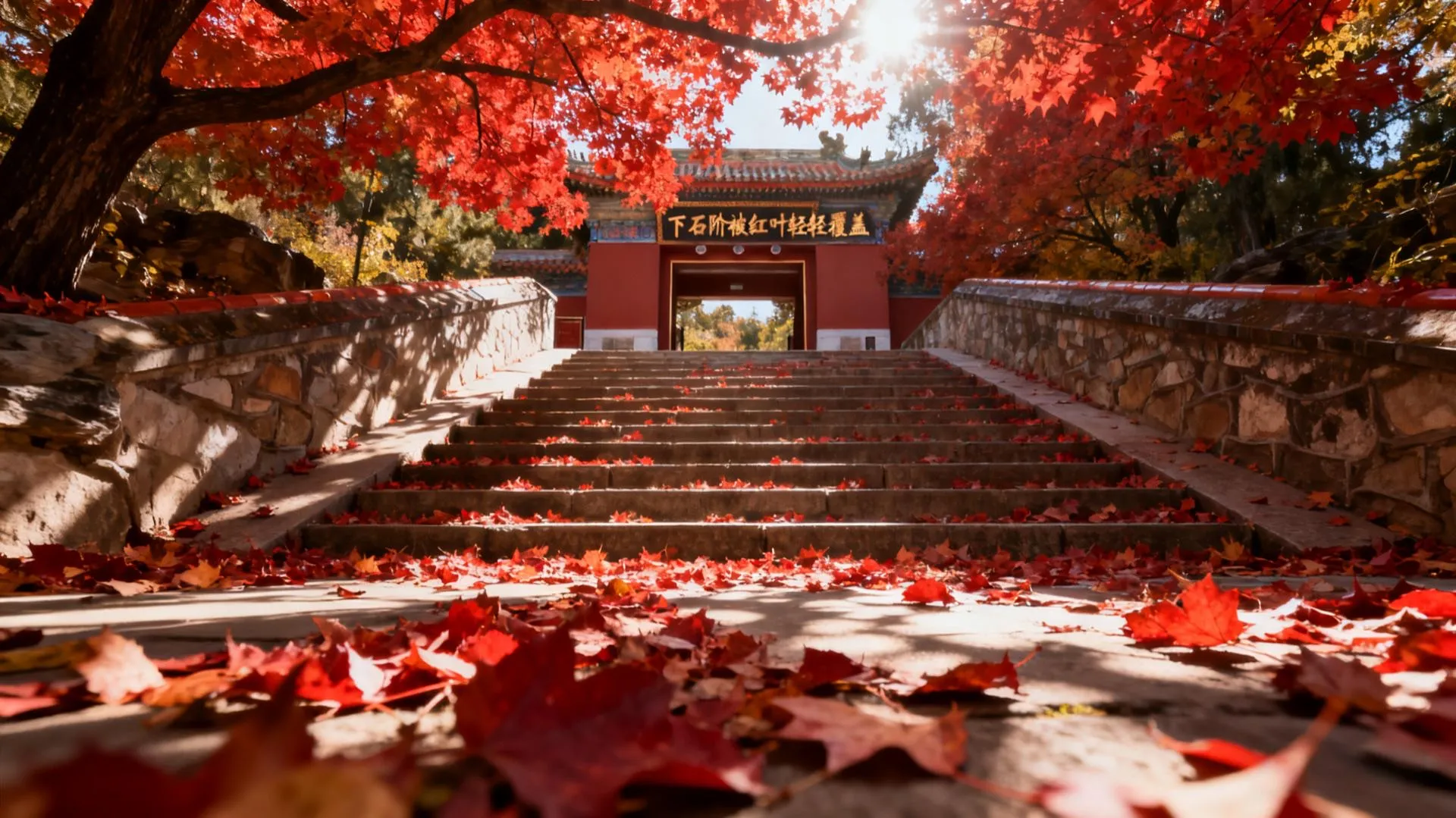 Red leaves at Beijing's Fragrant Hills in late autumn
