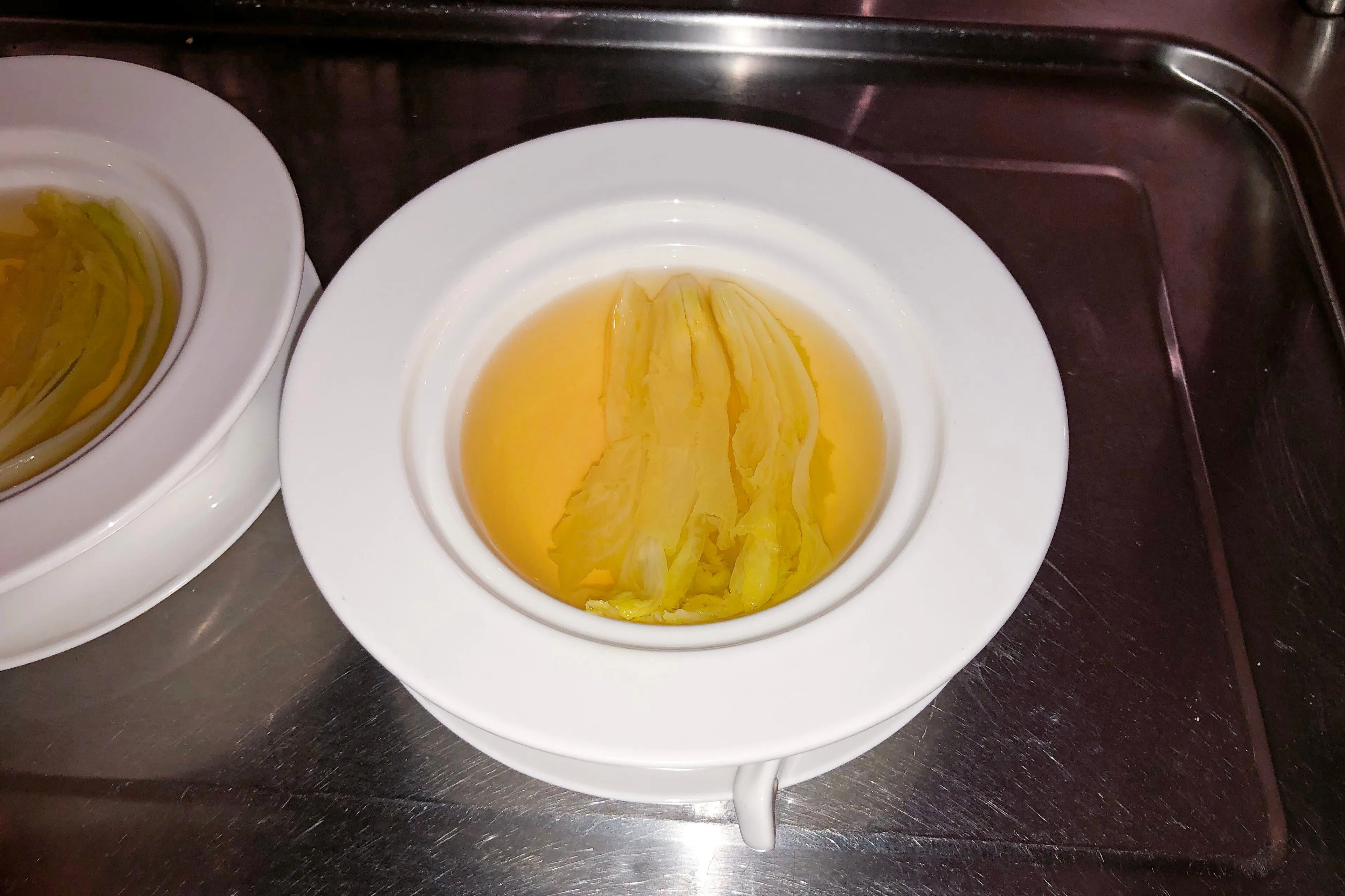 Kaishui baicai — cabbage heart in a famously clear chicken broth, Chengdu